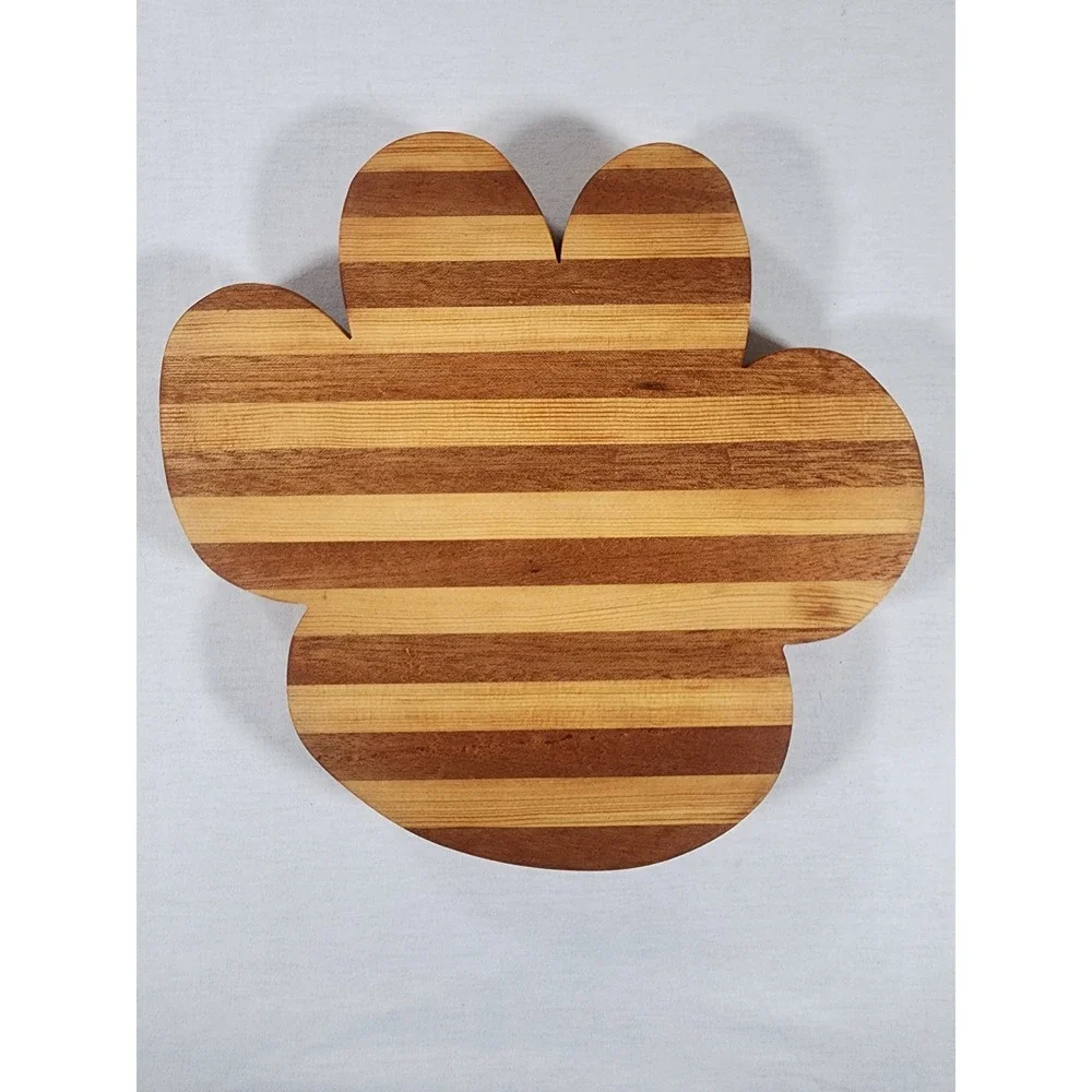 Charcuterie Cutting Board Tigers Mascot Paw Handcrafted Striped Serving Wood